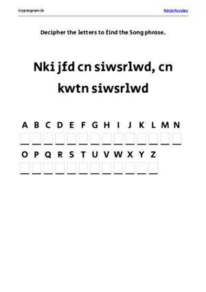 Cryptogram 16 Coloring Page puzzle thumbnail