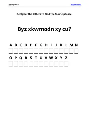 Cryptogram 23 Coloring Page puzzle thumbnail