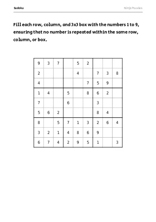 Easy Sudoku #7 thumbnail