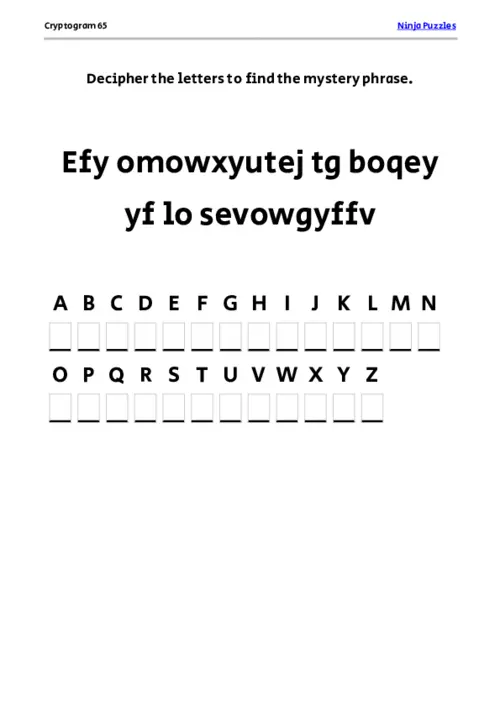 Cryptogram 65 Coloring Page thumbnail