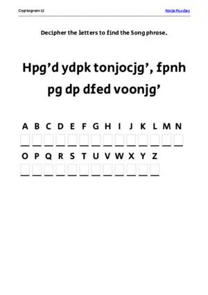 Cryptogram 13 Coloring Page puzzle thumbnail