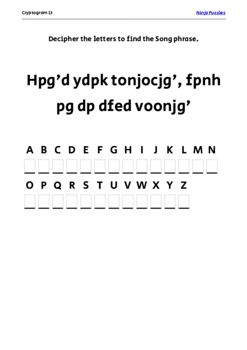 Cryptogram 13 Coloring Page thumbnail