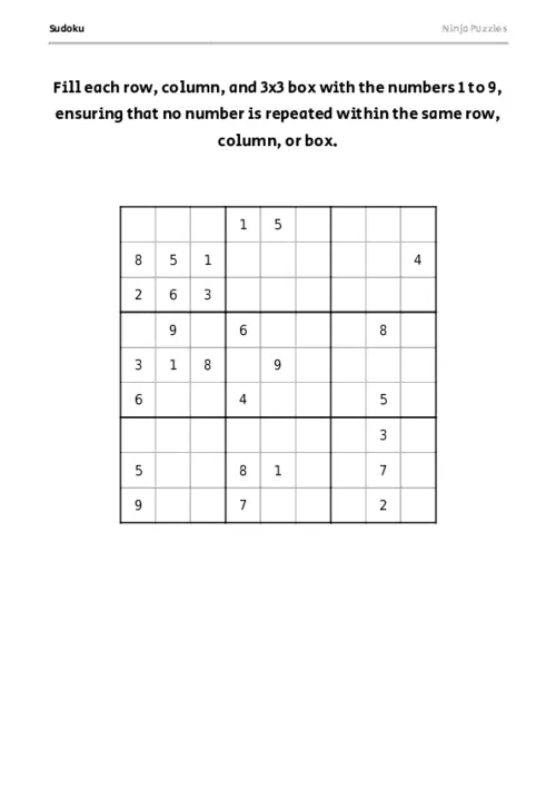Hard Sudoku #16 thumbnail