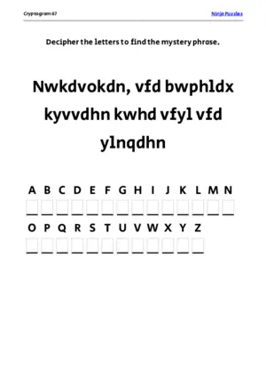 Cryptogram 67 Coloring Page puzzle thumbnail