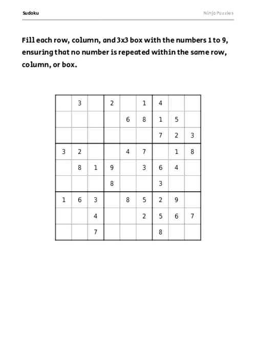Medium Sudoku #1 thumbnail