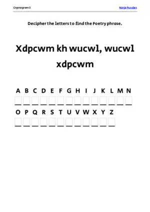 Cryptogram 5 Coloring Page puzzle thumbnail