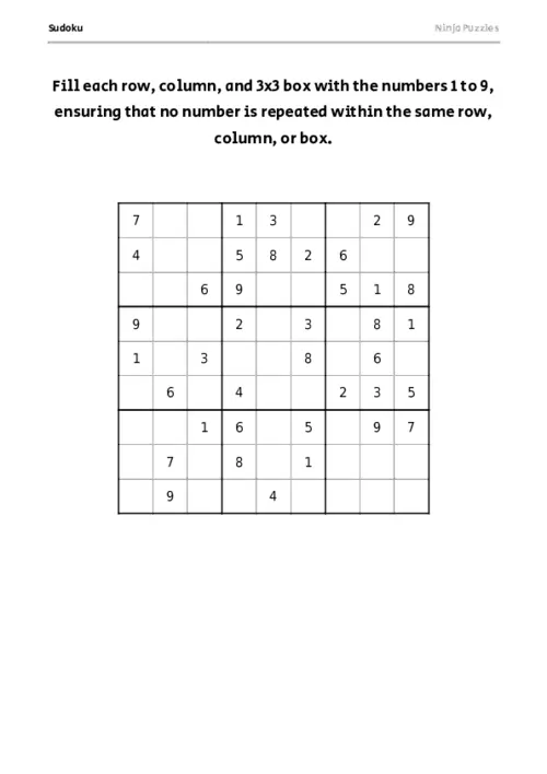 Medium Sudoku #15 thumbnail