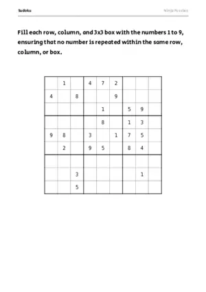Hard Sudoku #4 puzzle thumbnail