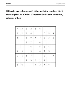 Easy Sudoku #11 puzzle thumbnail