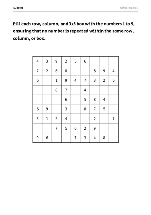 Easy Sudoku #11 thumbnail