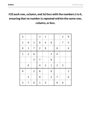 Easy Sudoku #12 puzzle thumbnail