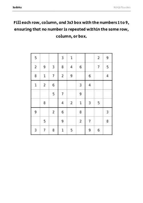 Easy Sudoku #12 thumbnail