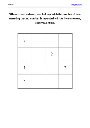 Hard Mini Sudoku #2 puzzle thumbnail