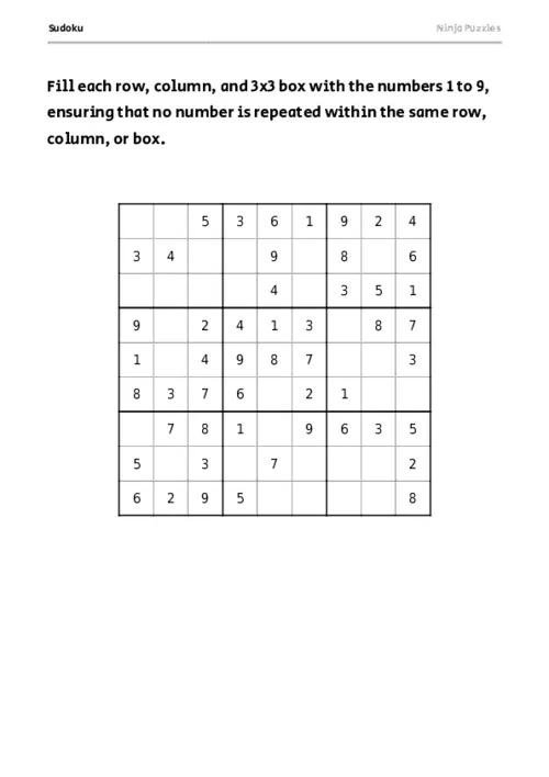 Easy Sudoku #4 thumbnail