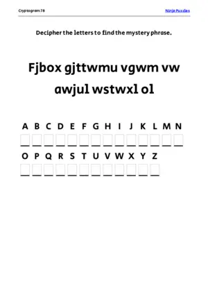 Cryptogram 78 Coloring Page puzzle thumbnail