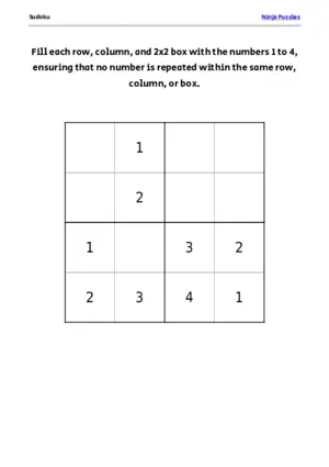 Easy Mini Sudoku #3 puzzle thumbnail