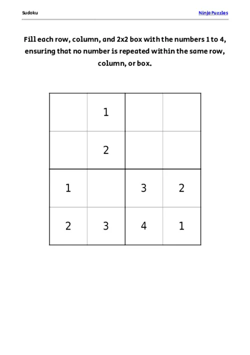 Easy Mini Sudoku #3 thumbnail