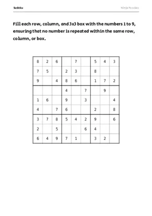Easy Sudoku #9 puzzle thumbnail