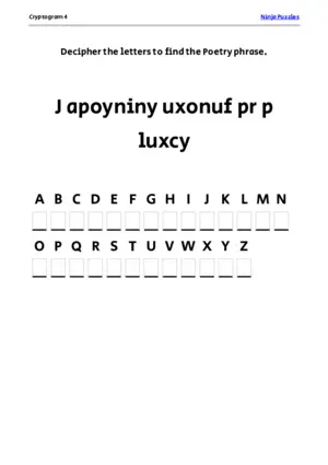 Cryptogram 4 Coloring Page puzzle thumbnail