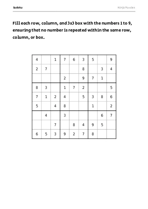 Easy Sudoku #2 thumbnail