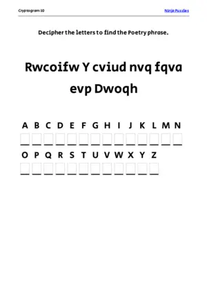 Cryptogram 10 Coloring Page puzzle thumbnail