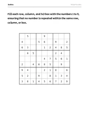 Easy Sudoku #8 puzzle thumbnail
