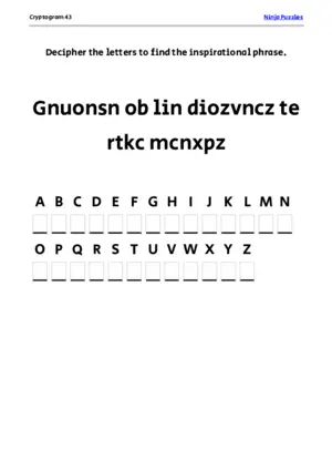 Cryptogram 43 Coloring Page puzzle thumbnail