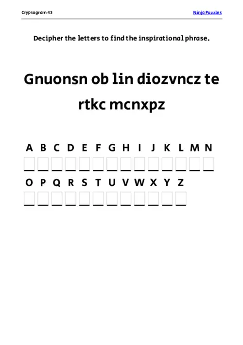 Cryptogram 43 Coloring Page thumbnail