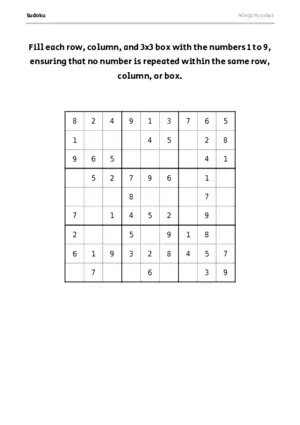 Easy Sudoku #19 puzzle thumbnail