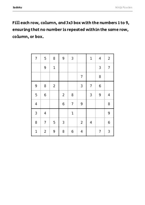 Easy Sudoku #10 thumbnail
