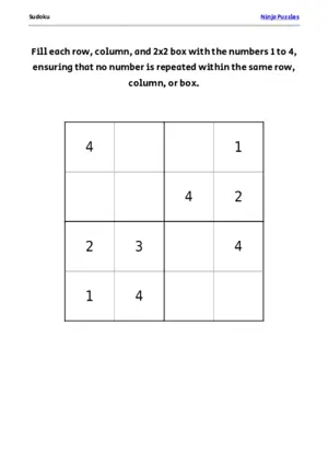 Easy Mini Sudoku #5 puzzle thumbnail