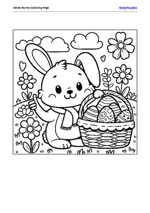 Easter Bunny Coloring Page puzzle thumbnail