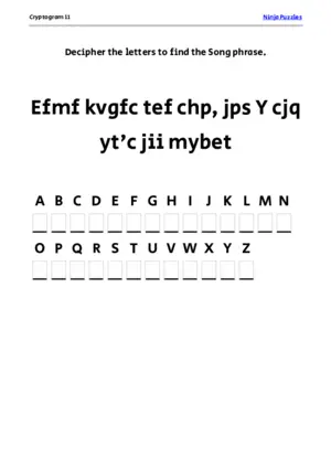 Cryptogram 11 Coloring Page puzzle thumbnail