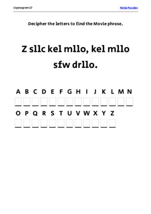 Cryptogram 27 Coloring Page puzzle thumbnail