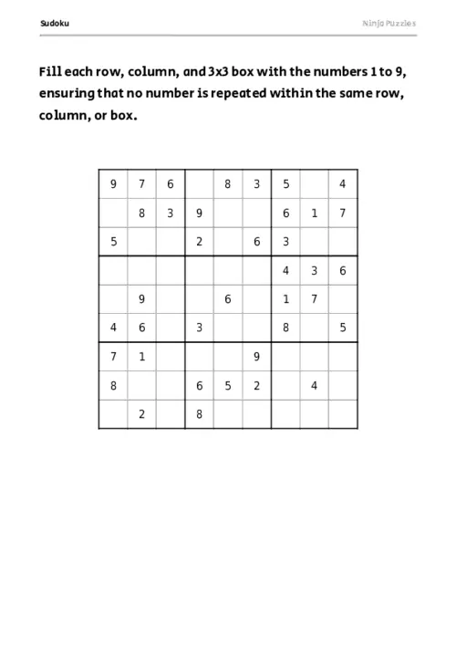 Medium Sudoku #11 thumbnail