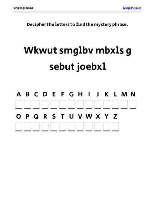 Cryptogram 61 Coloring Page thumbnail