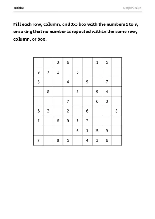 Medium Sudoku #9 thumbnail