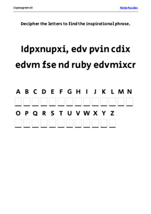 Cryptogram 45 Coloring Page puzzle thumbnail