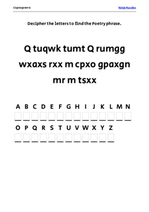 Cryptogram 6 Coloring Page puzzle thumbnail