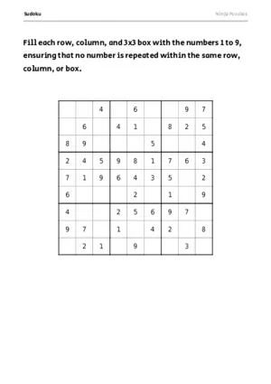 Easy Sudoku #3 puzzle thumbnail