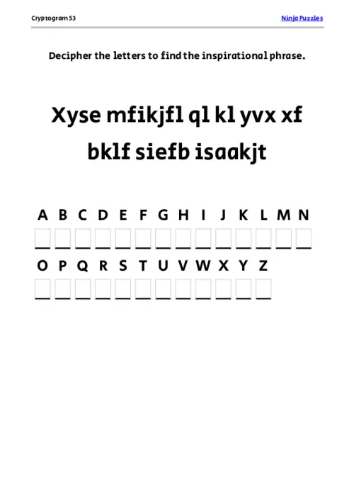 Cryptogram 53 Coloring Page thumbnail