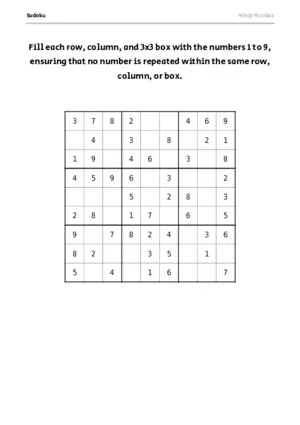 Easy Sudoku #13 puzzle thumbnail