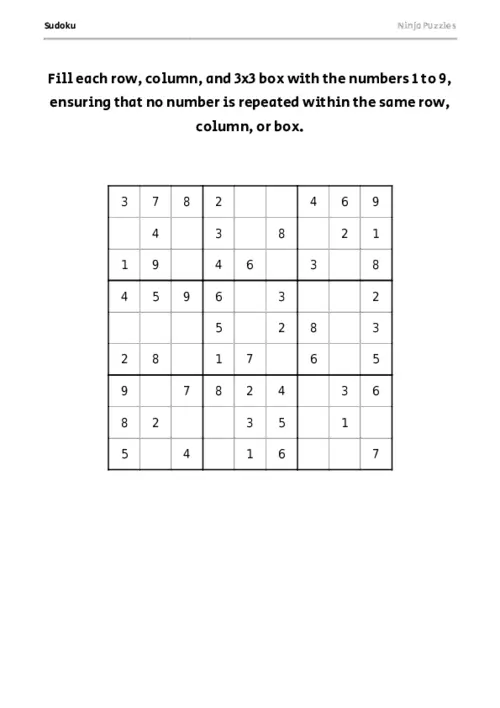 Easy Sudoku #13 thumbnail