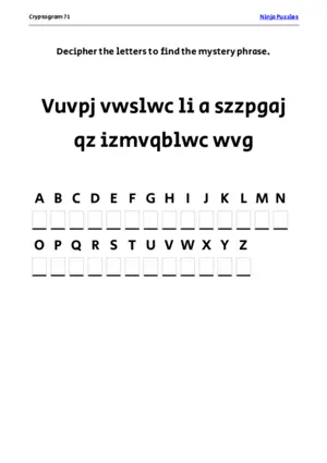 Cryptogram 71 Coloring Page puzzle thumbnail