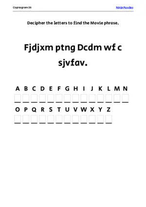 Cryptogram 26 Coloring Page puzzle thumbnail