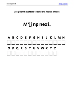 Cryptogram 25 Coloring Page puzzle thumbnail