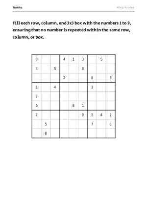 Hard Sudoku #2 puzzle thumbnail