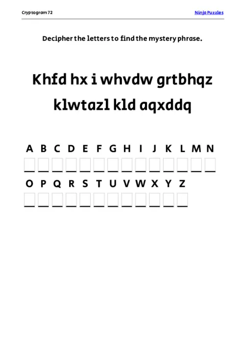 Cryptogram 72 Coloring Page thumbnail