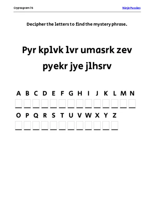 Cryptogram 76 Coloring Page thumbnail