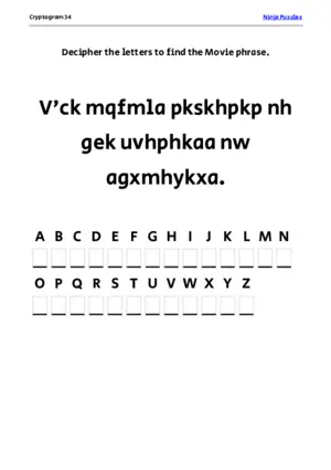 Cryptogram 34 Coloring Page puzzle thumbnail